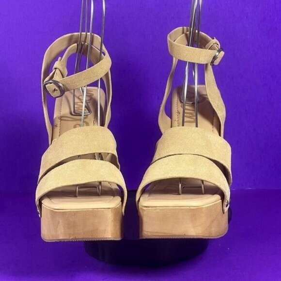 Sam Edelman Women's Sesame Rosalind Platform Block Heel Sandal Shoe Size 10-NEW - Picture 2 of 9